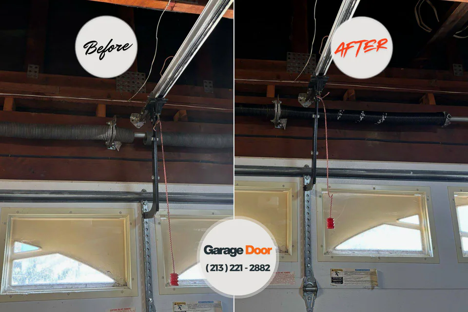 Before and after: garage door repair La Verne, CA